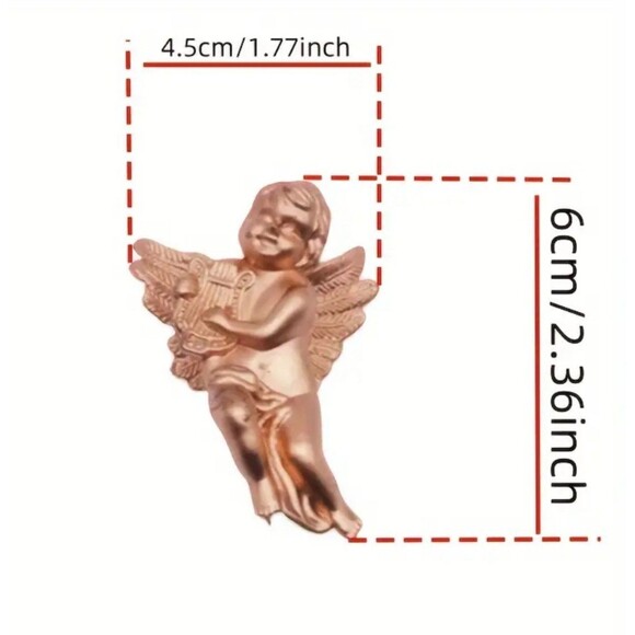 Gold Cherub Angel Christmas Tree Hanging‎ Ornament Set - Picture 3 of 3
